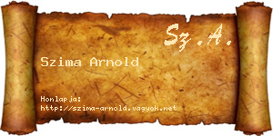 Szima Arnold névjegykártya